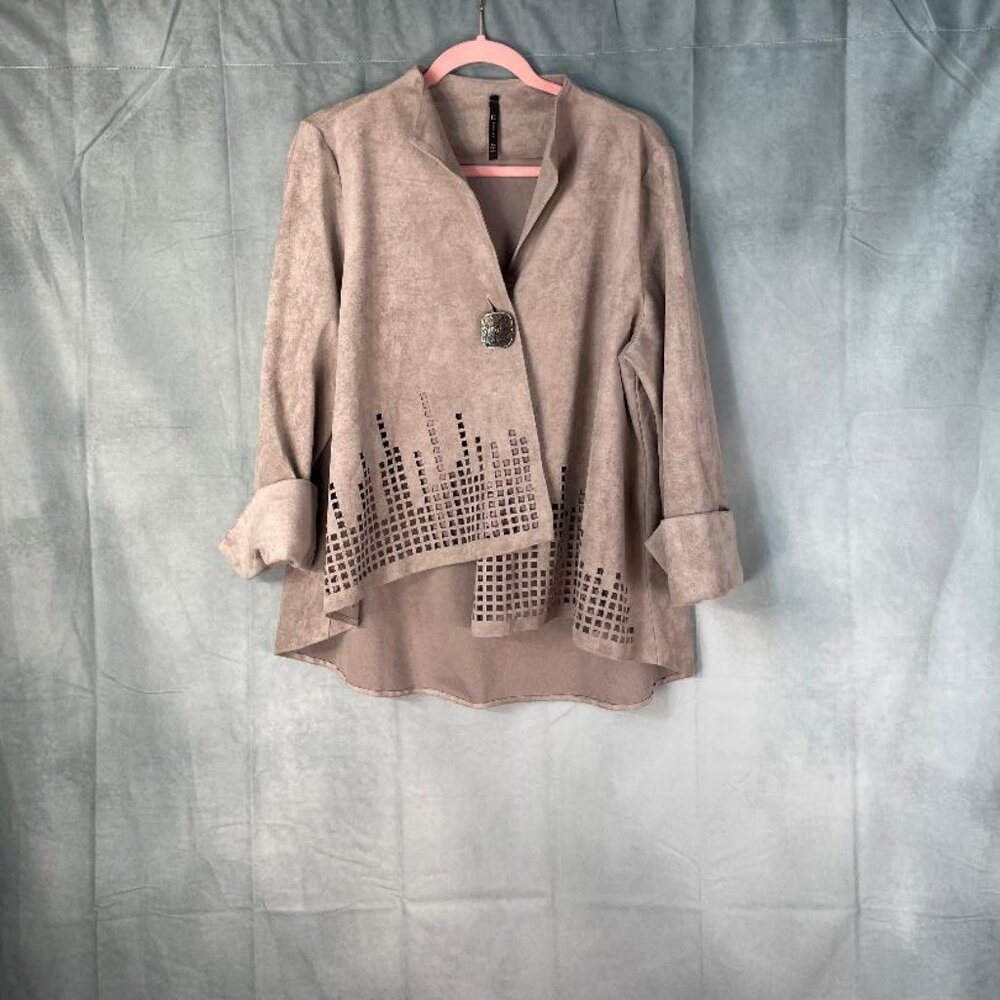 IC by Connie K Faux Suede Jacket Size XL